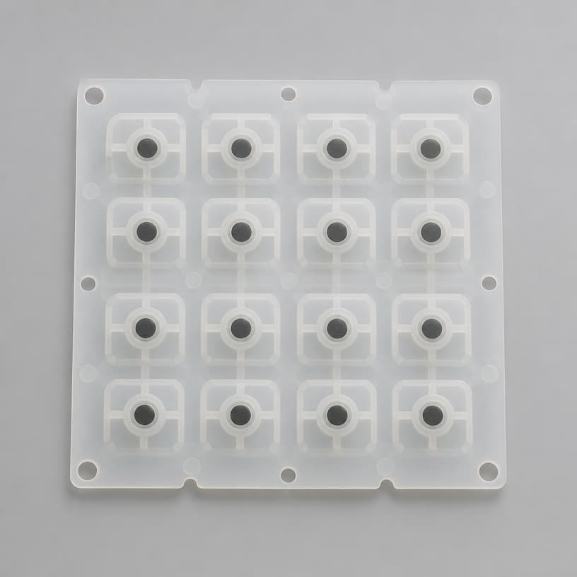 Industrial silicone keypad with backlit function keys