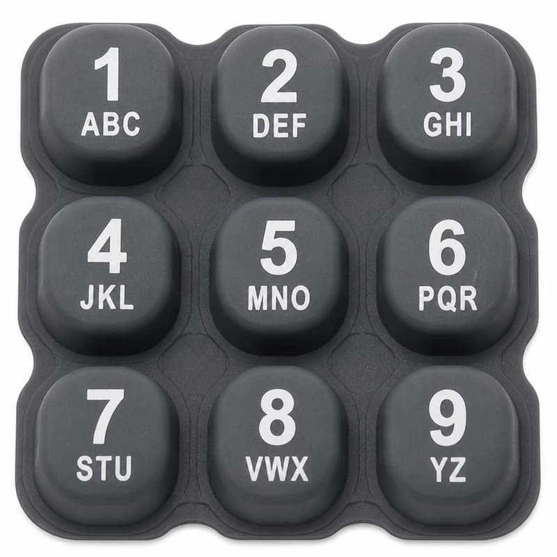 Industrial handheld meter silicone keypad configurations