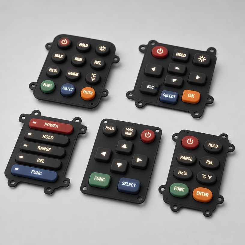 Molded silicone keypad for measurement device