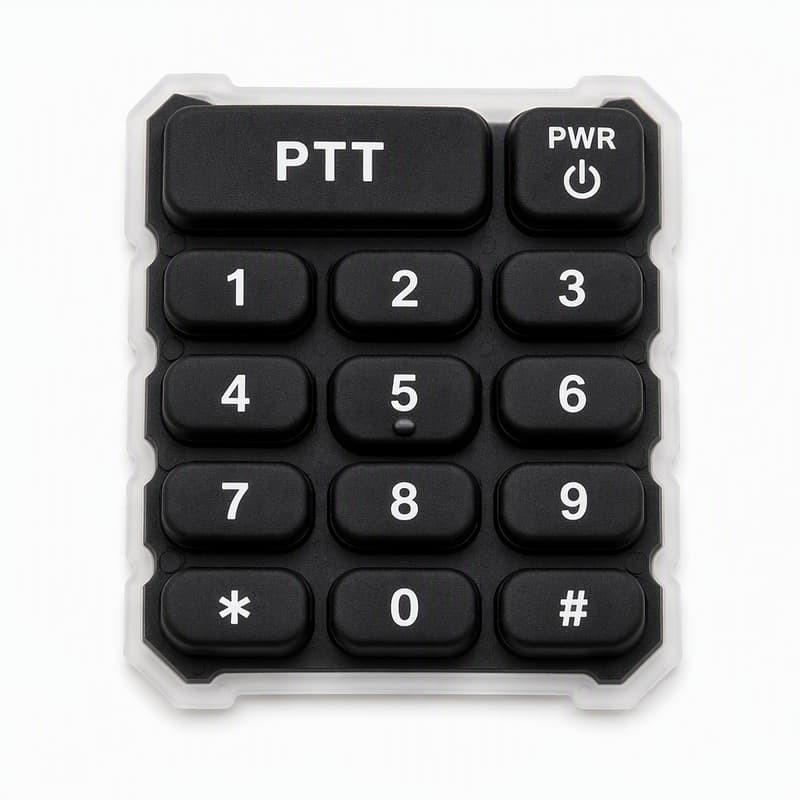 Field handheld radio keypad used outdoors in cold conditions