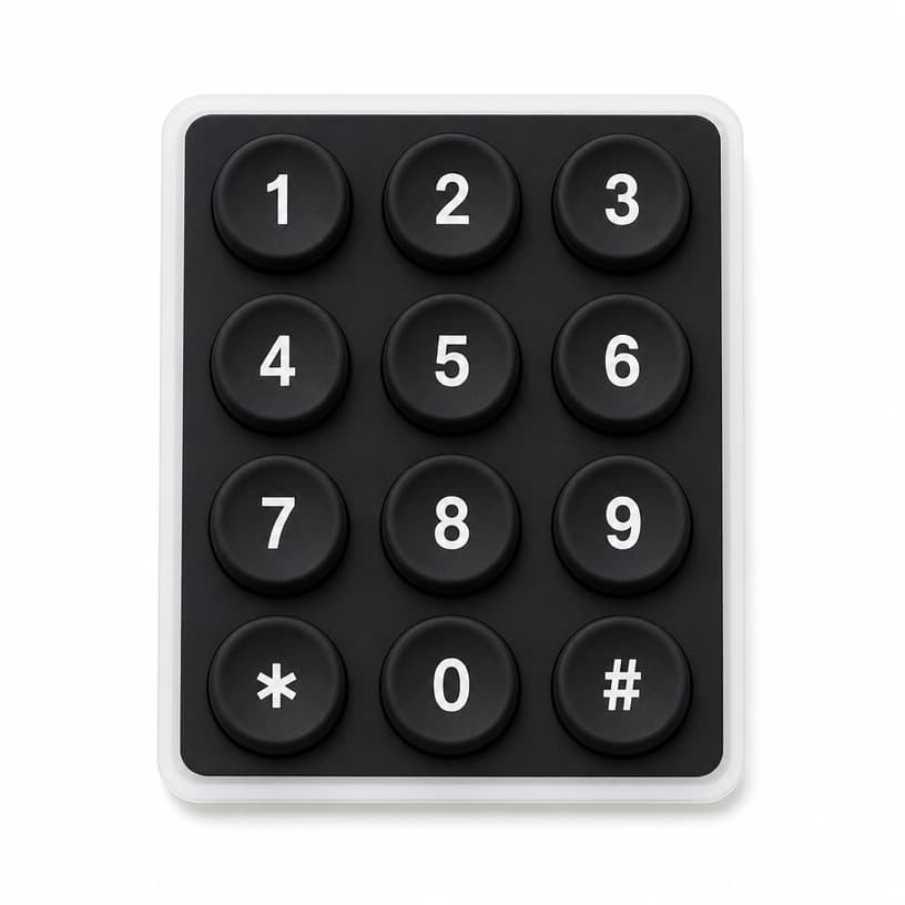 Numeric silicone keypad typical of outdoor measurement instruments