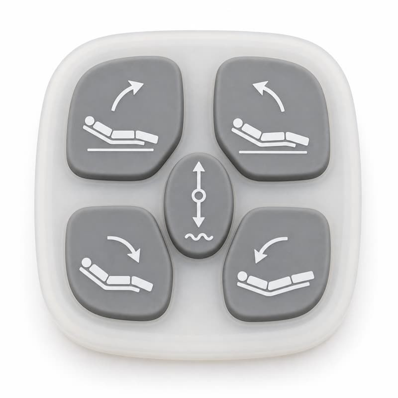 Medical bed controller silicone keypad with pictogram keys