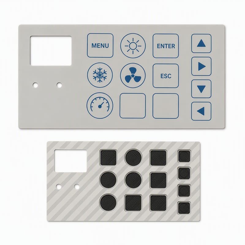 Custom silicone keypads in different colors and hardness levels for various applications