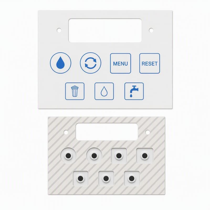 Silicone keypad assembly with function keys and a backplate with mounting openings