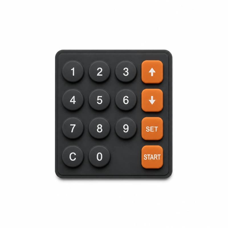 Commercial fryer digital keypad with numeric keys, arrow keys, SET and START