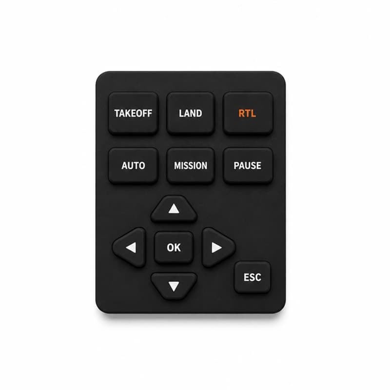 Long black control strip with six buttons: power, light, wave patterns and timer