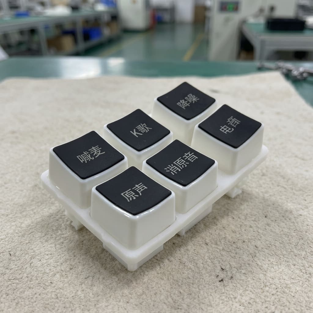 Molded silicone keypad with clean key height profile
