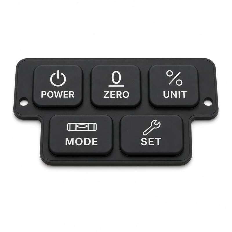 Digital Inclinometer Silicone Keypad Carbon Contact Wear After Repeated Button Pressing