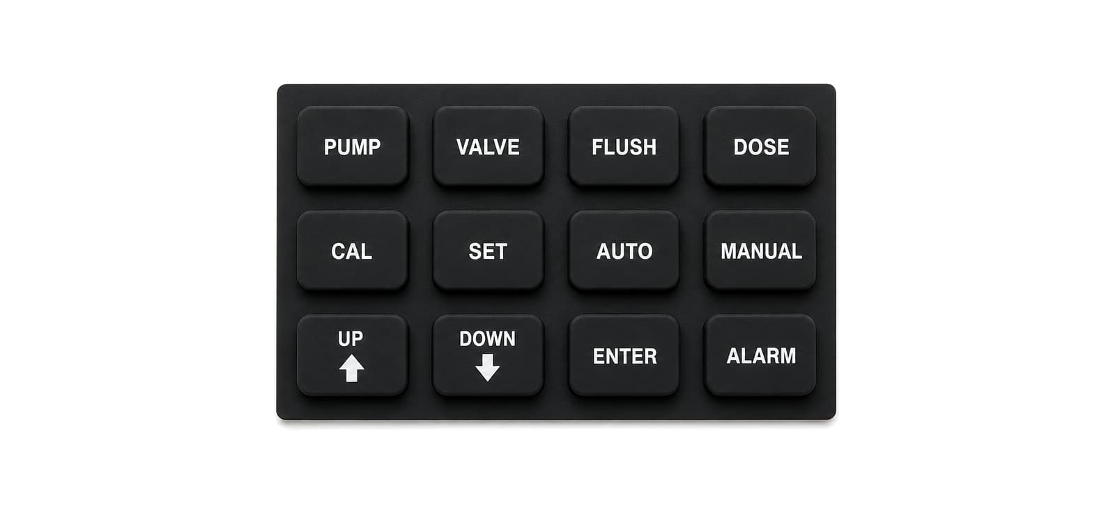 Water treatment controller panel keypad inside an industrial control cabinet