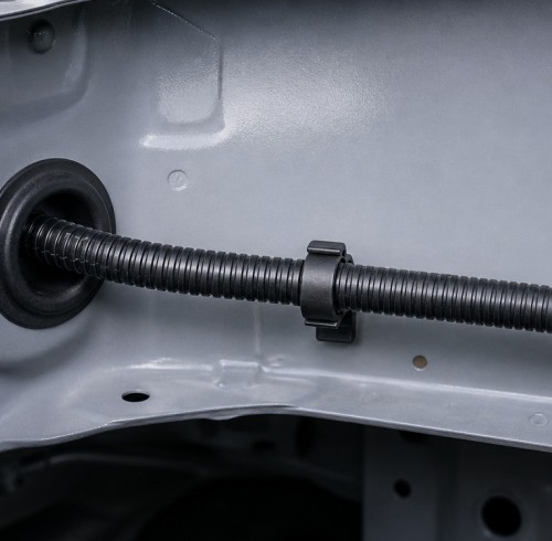 How Does a Rubber Grommet Fit Around an Automotive Wire Harness?