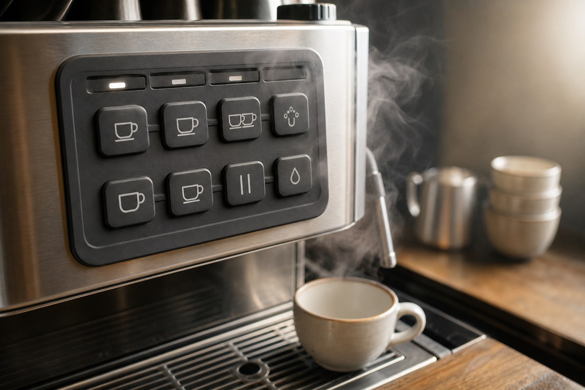 Hydrolytic Aging of Coffee Machine Silicone Keypads in Steam: Hydrolysis-Resistant Food-Grade Formulation and Hardness Shift