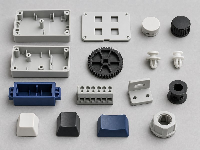 Two precision prototype parts produced from a first mold trial