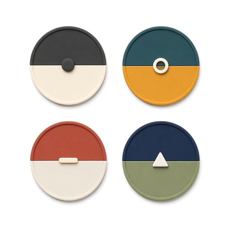 Two-colour moulded silicone transfer patches showing colour separation and layer alignment