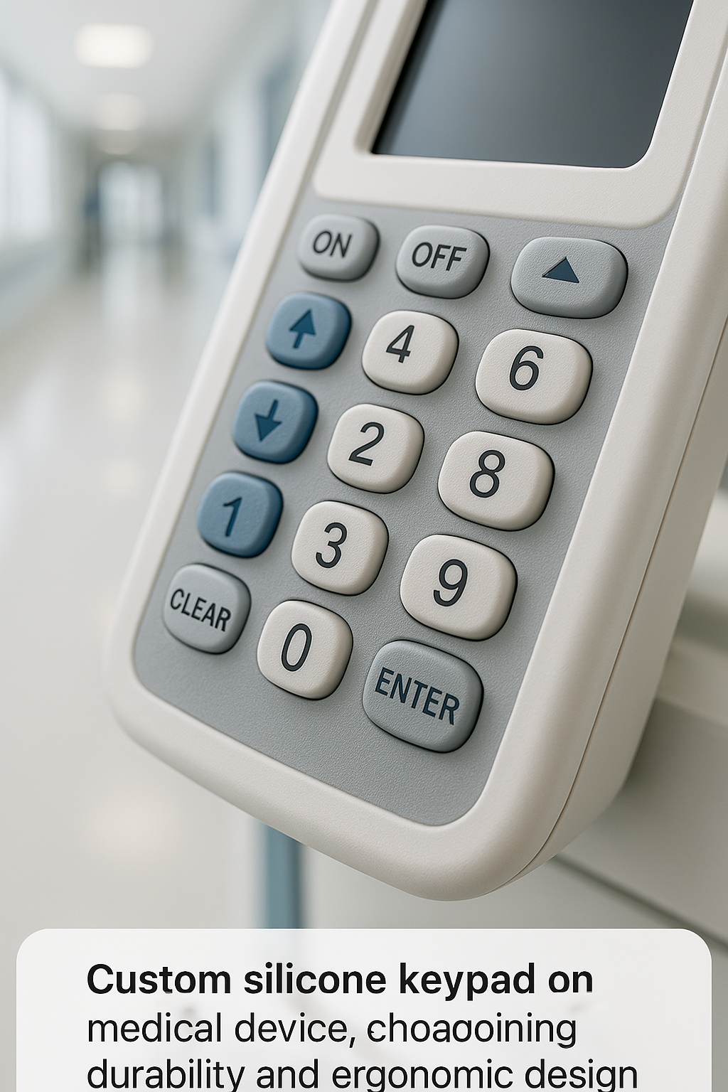 Custom silicone keypad on a medical device