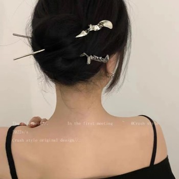 简约现代线条金属发簪女生高级感盘发发钗新中式甜酷古风发饰簪子