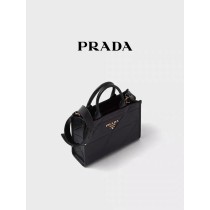 Prada/普拉达女士Symbole疏缝线小号皮革手袋托特包