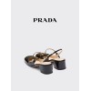 Prada/普拉达女士漆皮后饰带高跟鞋鞋子