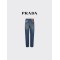 Prada/普拉达女士徽标饰五袋丹宁牛仔裤裤子