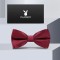 花花公子结婚领结男士新郎婚礼蝴蝶结伴郎酒红色西装衬衫礼服双层