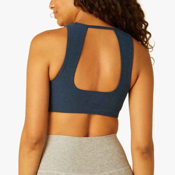 Custom Design Yoga Apparel for Brands: Private Label Sports Bras Sleek Open Back Women's Fitness Tops