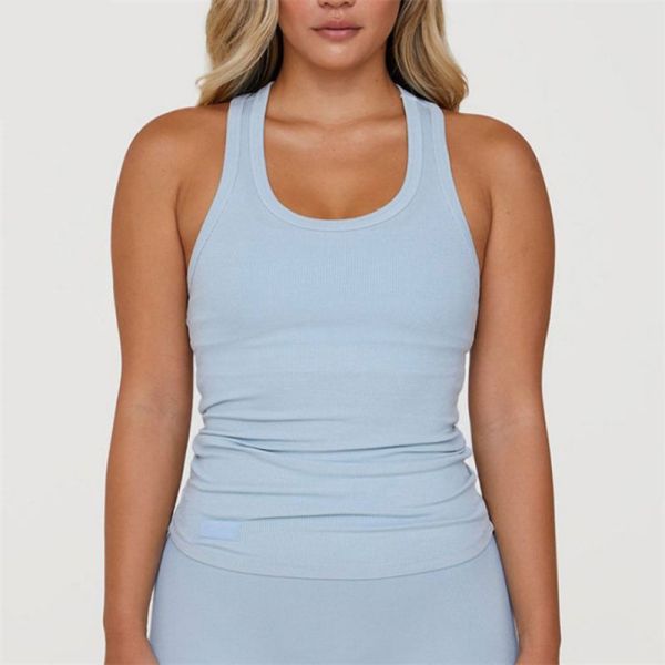 Sport-BHs mit anpassbarem Design, ärmellose gerippte Damen-Tanktops, individuelle Fitnessbekleidungslieferanten