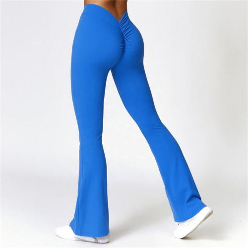 V Back Scrunch Butt Flared Leggings Manufacturer | High Waisted BootyYoga Pants factory