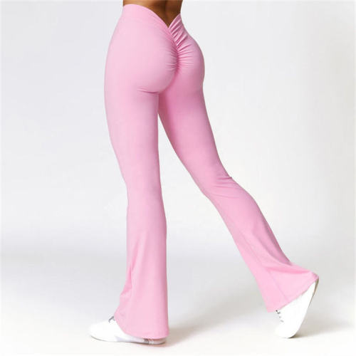 V Back Scrunch Butt Flared Leggings Manufacturer | High Waisted BootyYoga Pants factory