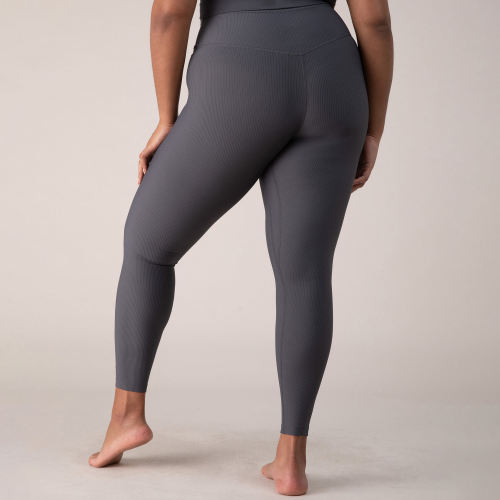 Ribbed High Waisted Plus Size Leggings Manufacturer | Custom  7/8 Length Nylon Workouts Yoga Pants factory