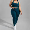 Plus Size Workout Clothing Sets Manufacturer |  Breathable Yoga Wear 5Xl 2 Pieces Bra V Shape Legging Set Factory