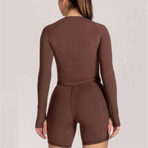 Compression Long Sleeve Gym Shirts Manufacturer | Lightweight yoga Crop Tops Slim Fit Workout Supplier