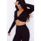 Athletic Twist Front Workout  Shirts Manufacturer | Slim Fitted Long Sleeve Crop Gym Shirts Supplier
