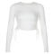 Slim Fit Stretchy Ribbed Crop Tops Manufacturer | Slim Round Neck Long Sleeve Shirts Supplier