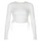 Slim Fit Stretchy Ribbed Crop Tops Manufacturer | Slim Round Neck Long Sleeve Shirts Supplier