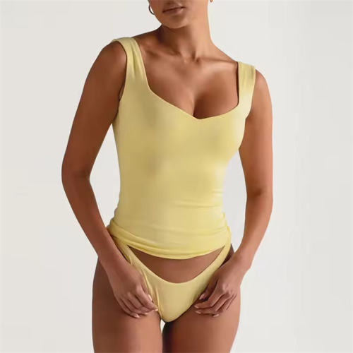 nylon v neck tank top  Manufacturer | low back blank soft fitness tank Tank Tops factory