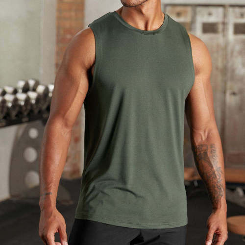 Bodybuilding Fitness Men Gym Tank Tops Manufacturers 丨 Men's Workout Muscle Tee Training factory