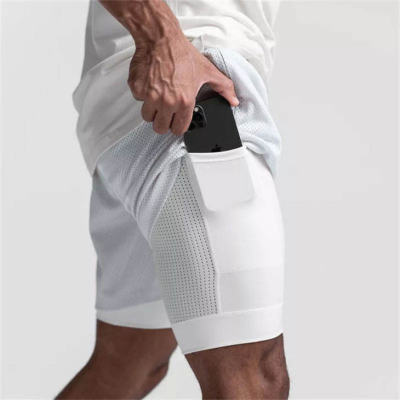 Men's Workout Gym Athletic Manufacturers 丨 2 In 1 Running Mesh Shorts With Pockets factory