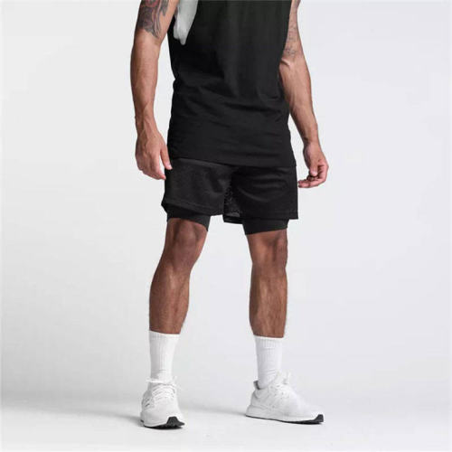 Men's Workout Gym Athletic Manufacturers 丨 2 In 1 Running Mesh Shorts With Pockets factory