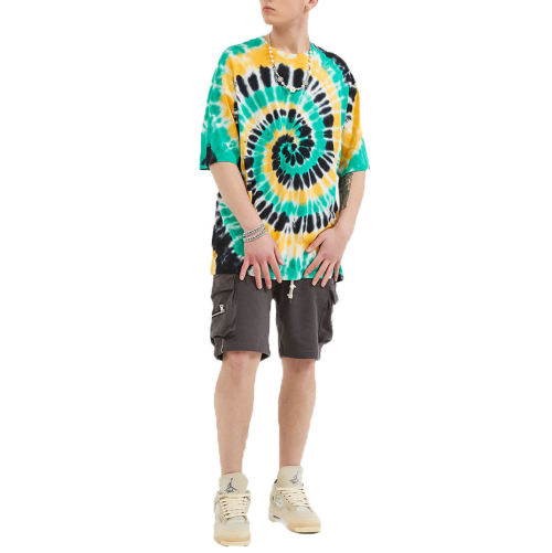 Tie Dye Short Sleeve Men' T-shirt Manufacturers 丨High Street Fashion Cotton T-Shirt factory