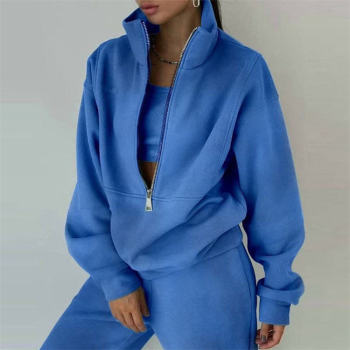 Oversize Half Zip Up Hoodie Manufacturer | Custom Women Fleece Pullover Sweatshirt factory