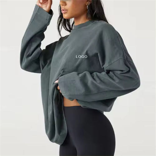 Athletic Wear Women Loose Sweatshirt Manufacturer | Custom Crewneck Long Sleeve Sweatshirt factory