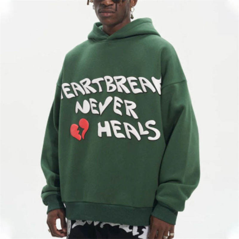 3D Foam Print Puff Printing Hoodies Manufacturer | Fashion Pullover Heavyweight Hood Oversized Hoodies Supplier