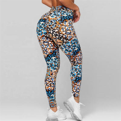 Floral Printed Yoga Pants Manufacturer | Scrunch Butt V Waist Fitness Leggings factory