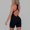 Workout Black Romper Zipper Jumpsuit Manufacturer |  Sleeveless Fitness One Piece Exercise Jumpsuits Factory