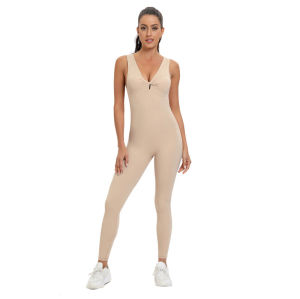 Workout Gym Yoga backless Jumpsuit Manufacturer |  Sleeveless Fitness One Piece Exercise Jumpsuits Factory