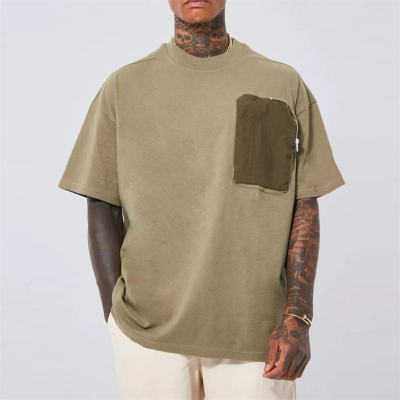 Custom Logo Clothes Men Utility Pocket T-shirt Manufacturers | High Street Heavy Weight Cotton T-Shirts factory