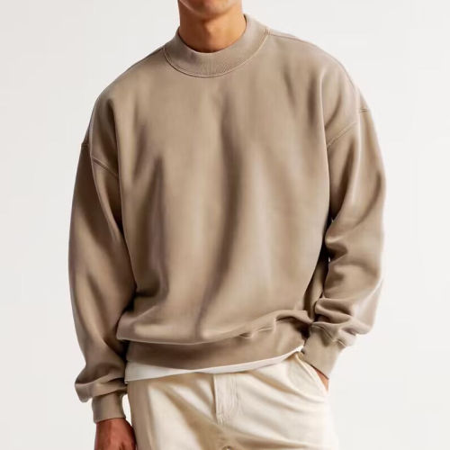 fitting Custom Mock Neck Men's Sweatshirt Manufacturer | Cotton Crewneck men's hoodies & sweatshirts