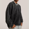 100% cotton acid washed Sweatshirt Manufacturer | Cotton oversized unisex streetwear men's sweatshirts