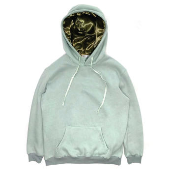 Satin Lined Men Hoodie Manufacturer | Luxury High Quality  Pink Silk Long Sleeve Cotton Pullover Hoodies