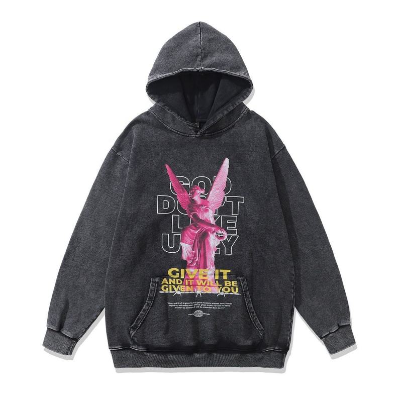 Washed graphic Printing Hoodie Manufacturer | Luxury Heavyweight Distressed Vintage Washed  Cotton Pullover Hoodies