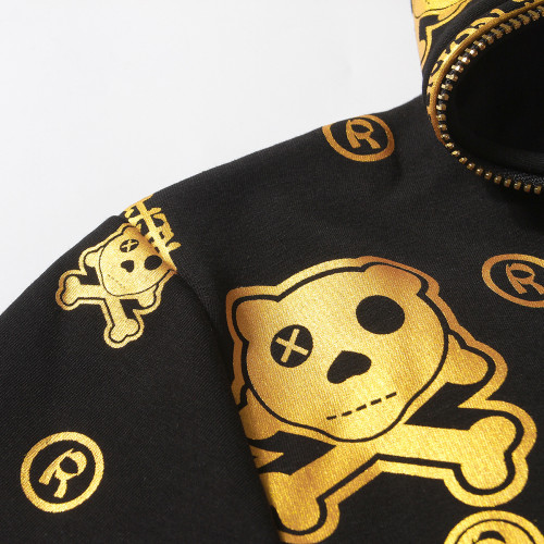 All Over Print Zip Up Hoodie Manufacturer | Streetwear Print Gold Blank Custom Full Face Zip Hoodies